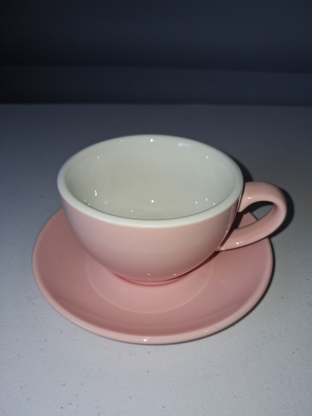 Classic Pink Ceramic Teacup and Saucer Set